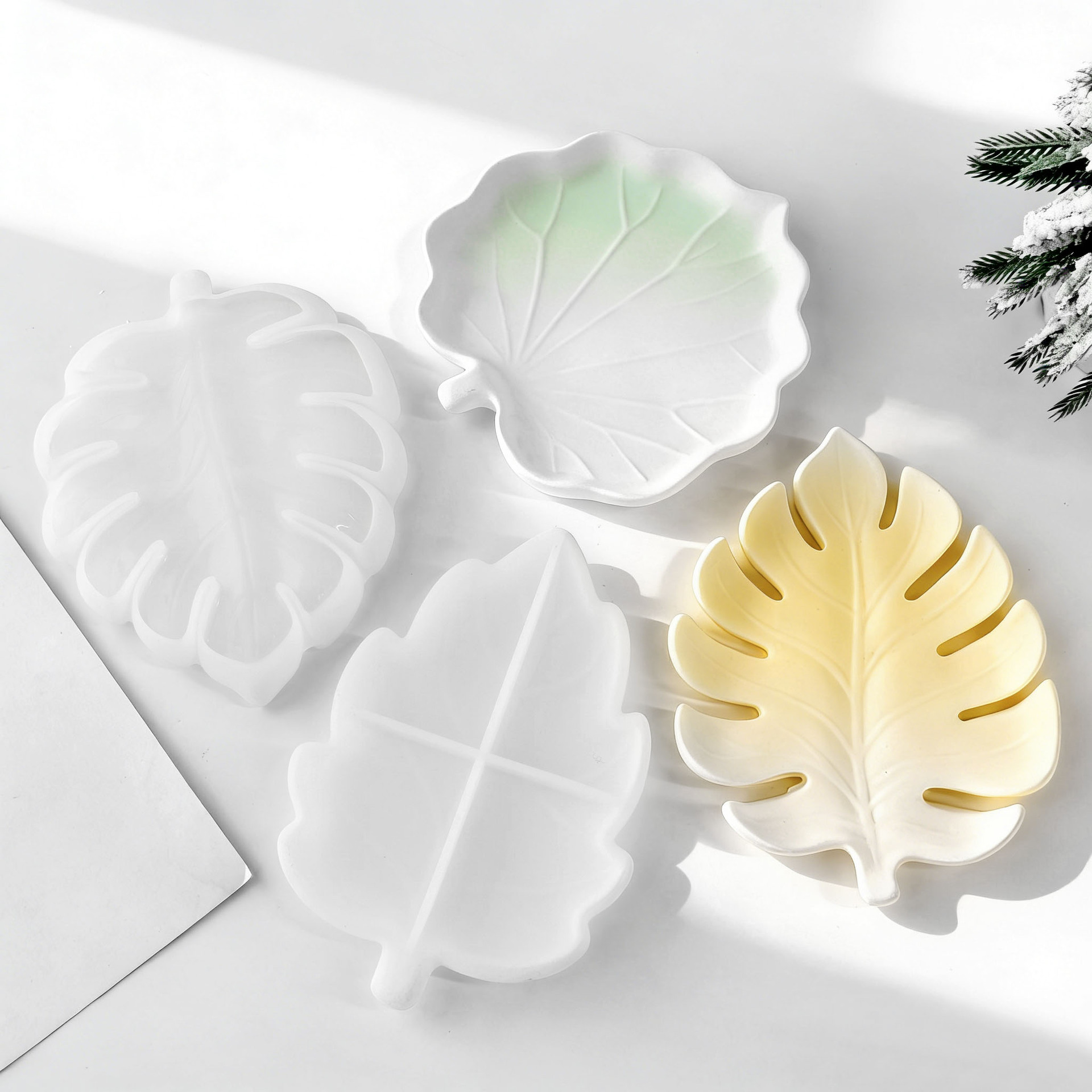 DIY Gypsum Form Leaf Coaster S - Serving Tray Mold 评论和价格