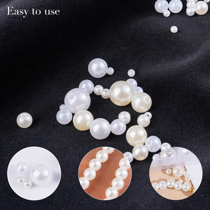 800pcs Artificial Faux Pearl R - Resin Craft Kit 评论和价格