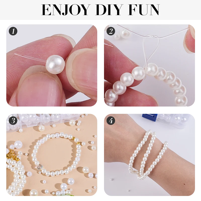 800pcs Artificial Faux Pearl R - Resin Craft Kit 评论和价格