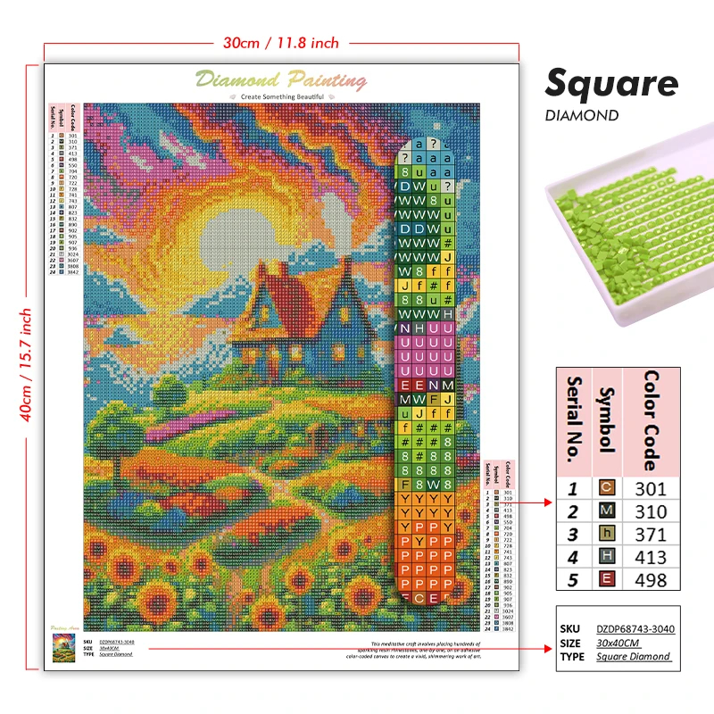 1pc frameless 5D Diamond Paint - Resin Craft For Beginners 评论和价格