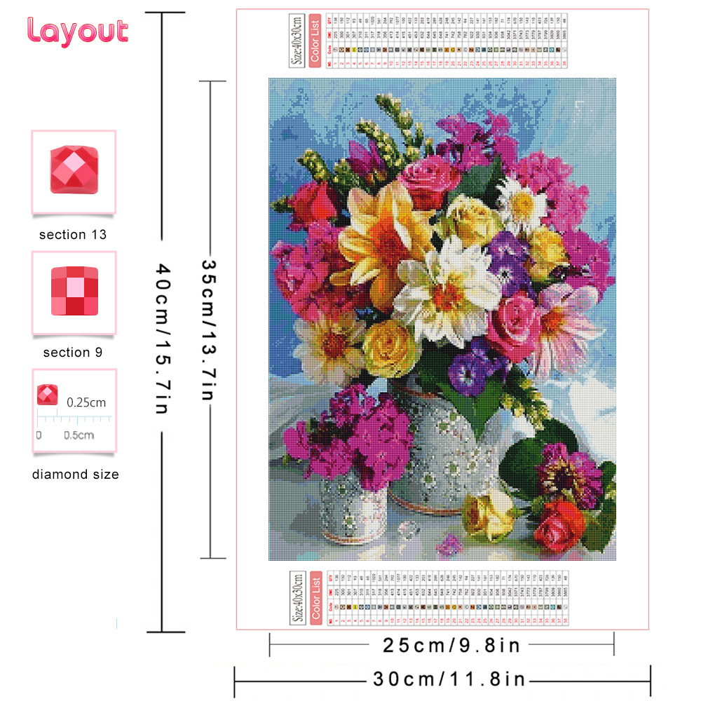 Full Diamond Mosaic Flower 5D  - Resin Craft Kit 评论和价格