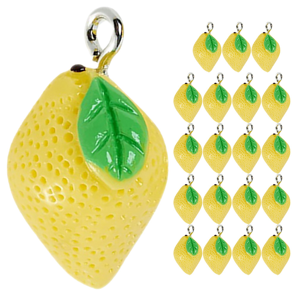 20Pcs Resin Lemon Charms Fruit - Resin Crafts 评论和价格