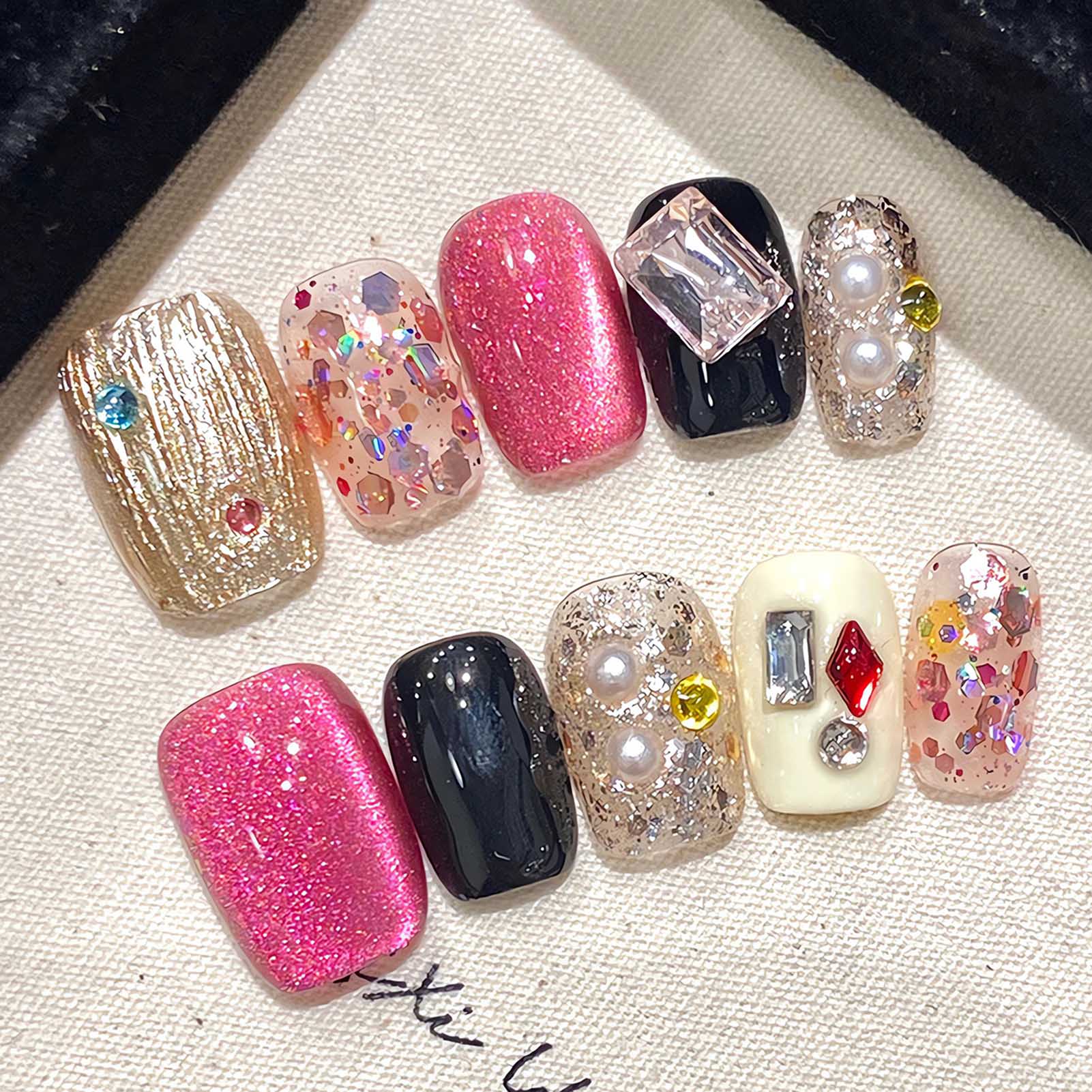 Handmade Press on Nails Glitte - Resin Craft Material 评论和价格