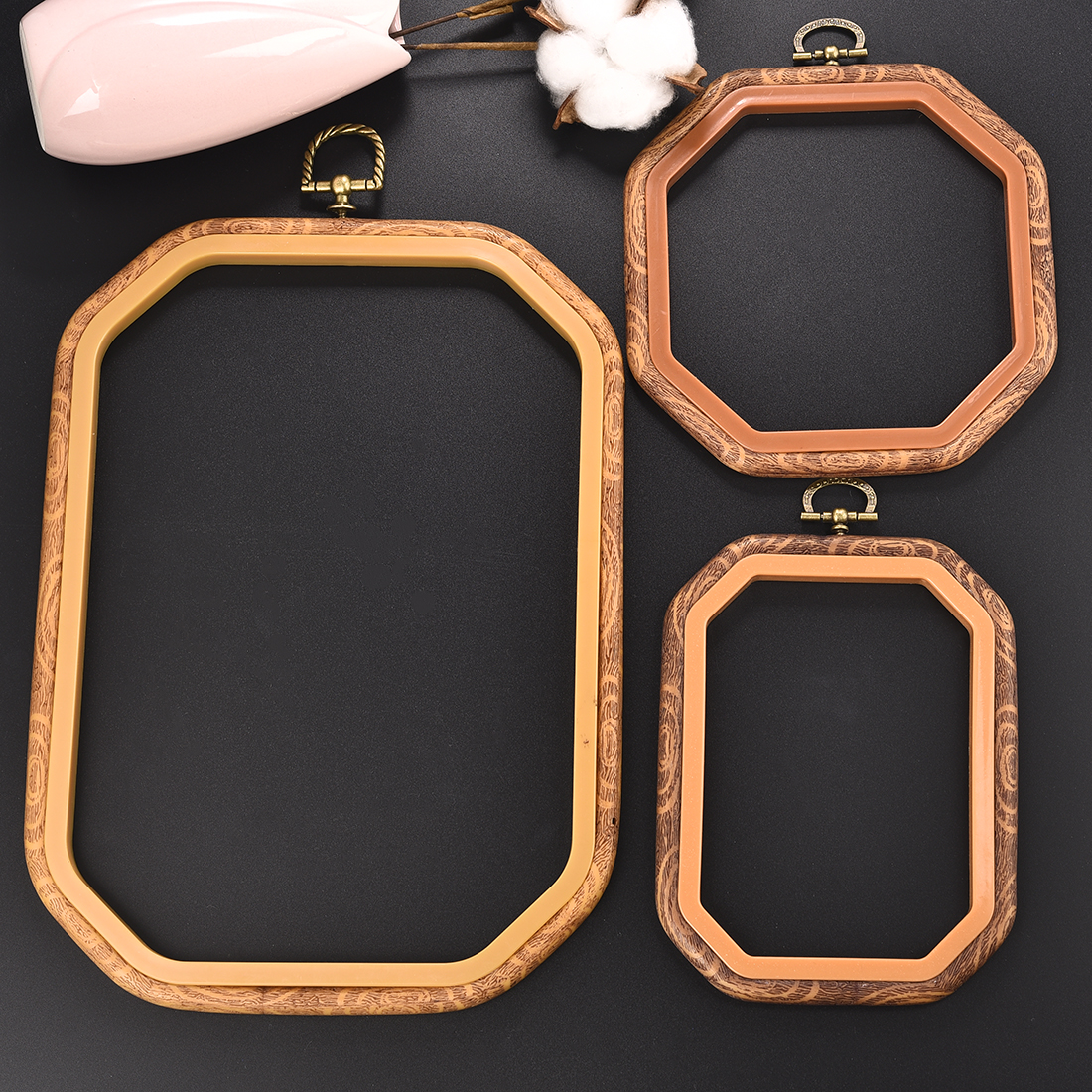10-26cm Imitation Wood Embroid - Wood Ring Blank 评论和价格