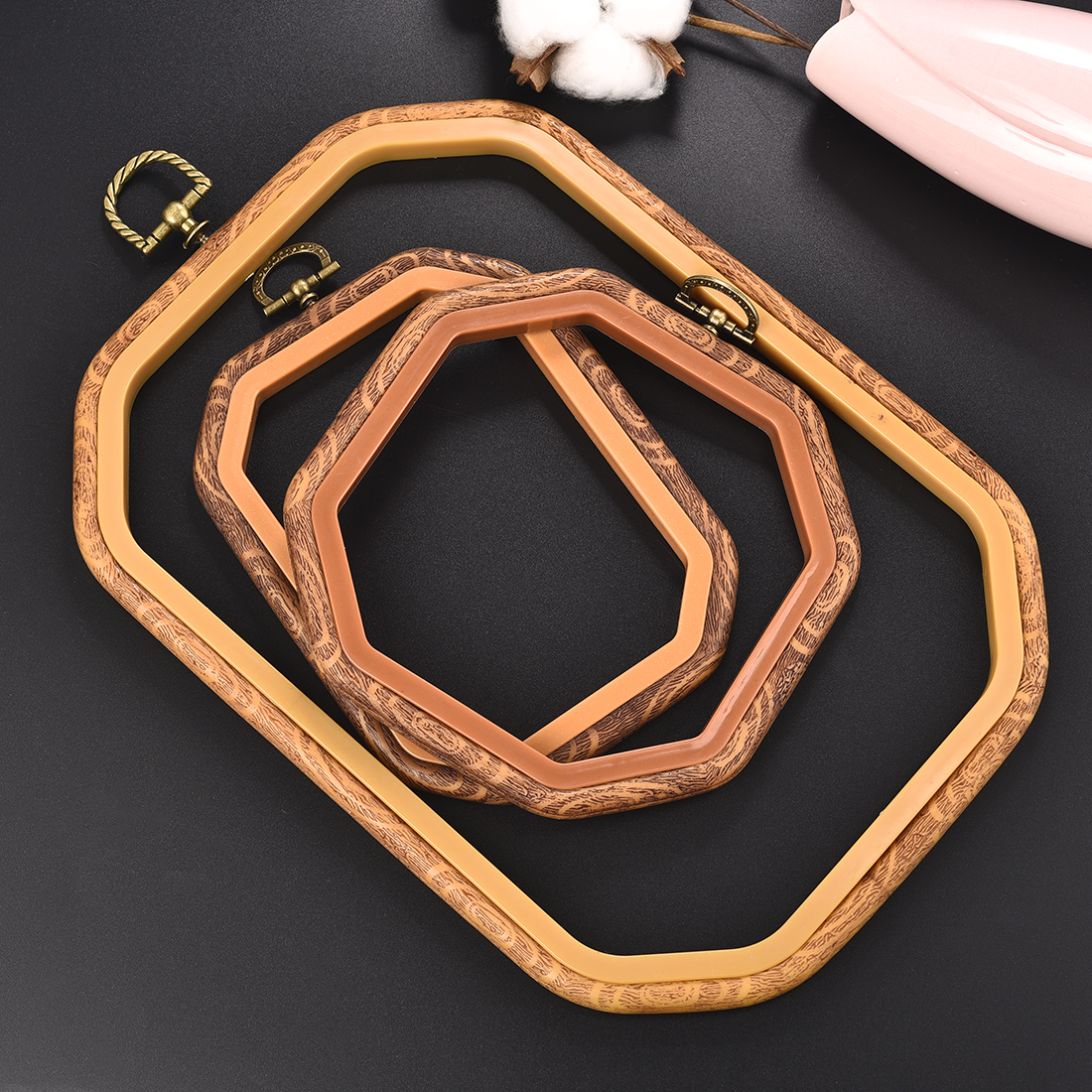 10-26cm Imitation Wood Embroid - Wood Ring Blank 评论和价格