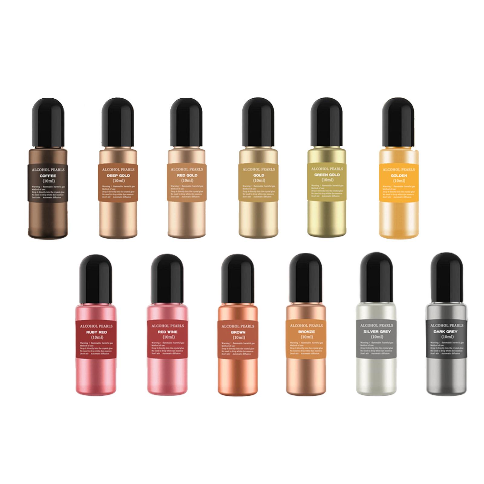12 Bottles Metallic Alcohol In - Resin Dye Alcohol 评论和价格