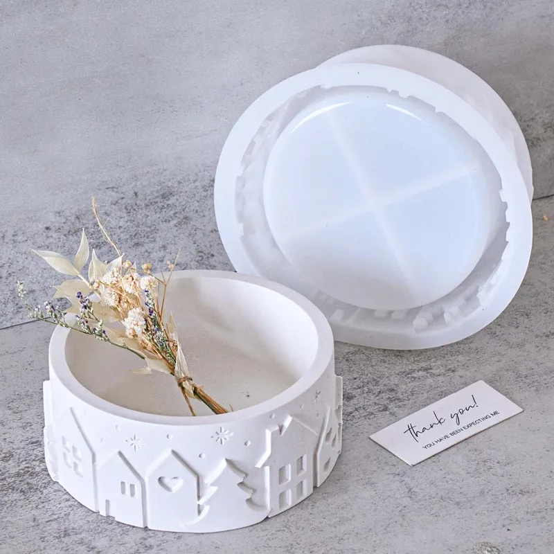 Relief House Bowl Silicone Mol - Coaster Mold Round 评论和价格
