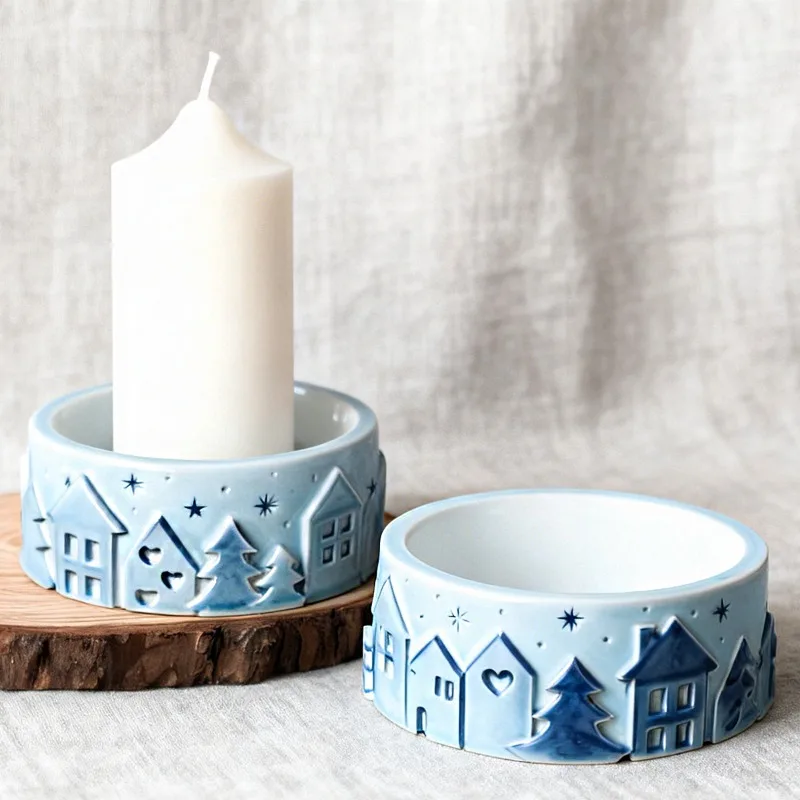 Relief House Bowl Silicone Mol - Coaster Mold Round 评论和价格
