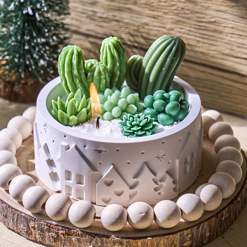Relief House Bowl Silicone Mol - Coaster Mold Round 评论和价格