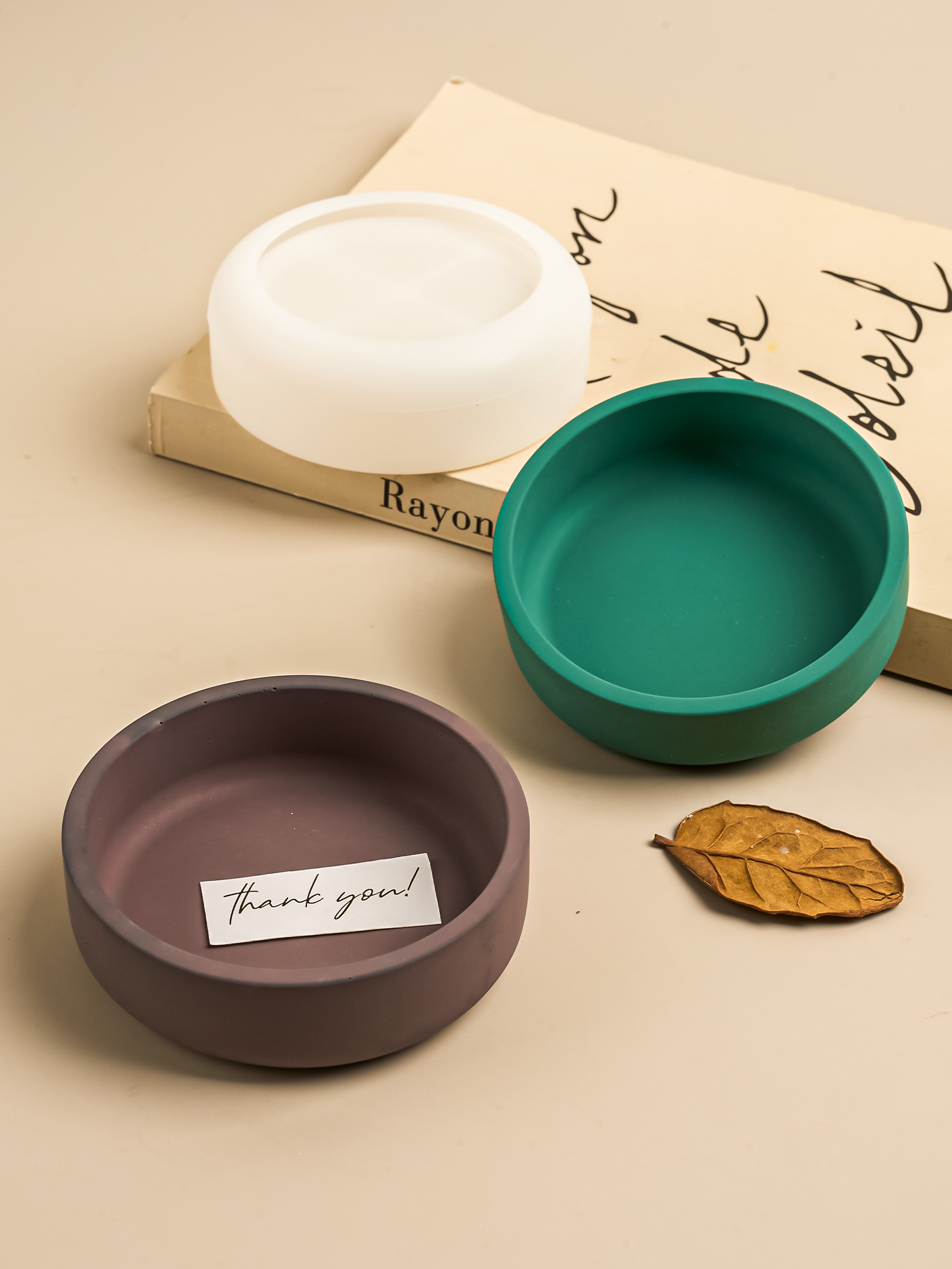 Nordic Round Storage Bowl Ceme - Coaster Mold Round 评论和价格