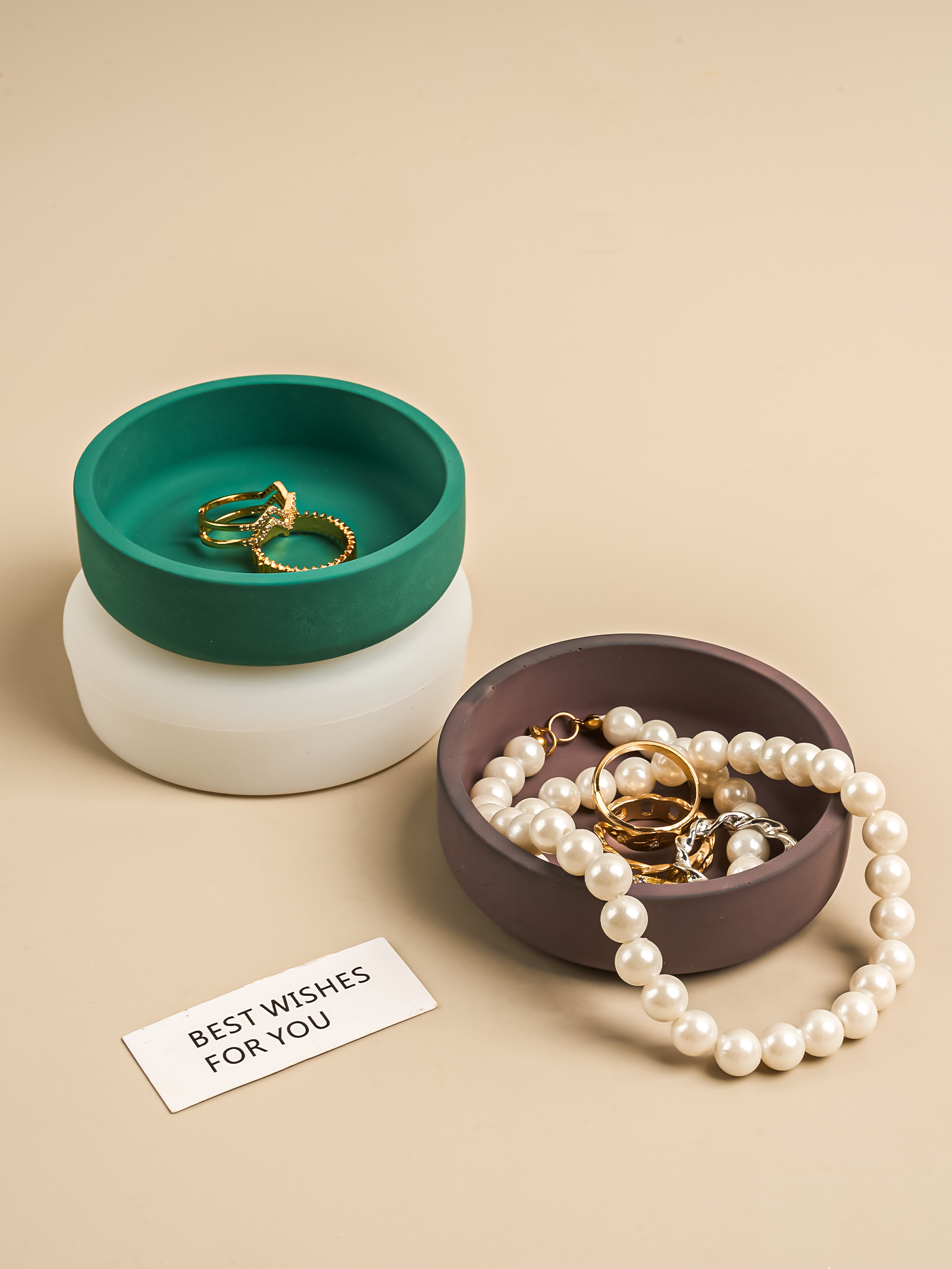 Nordic Round Storage Bowl Ceme - Coaster Mold Round 评论和价格