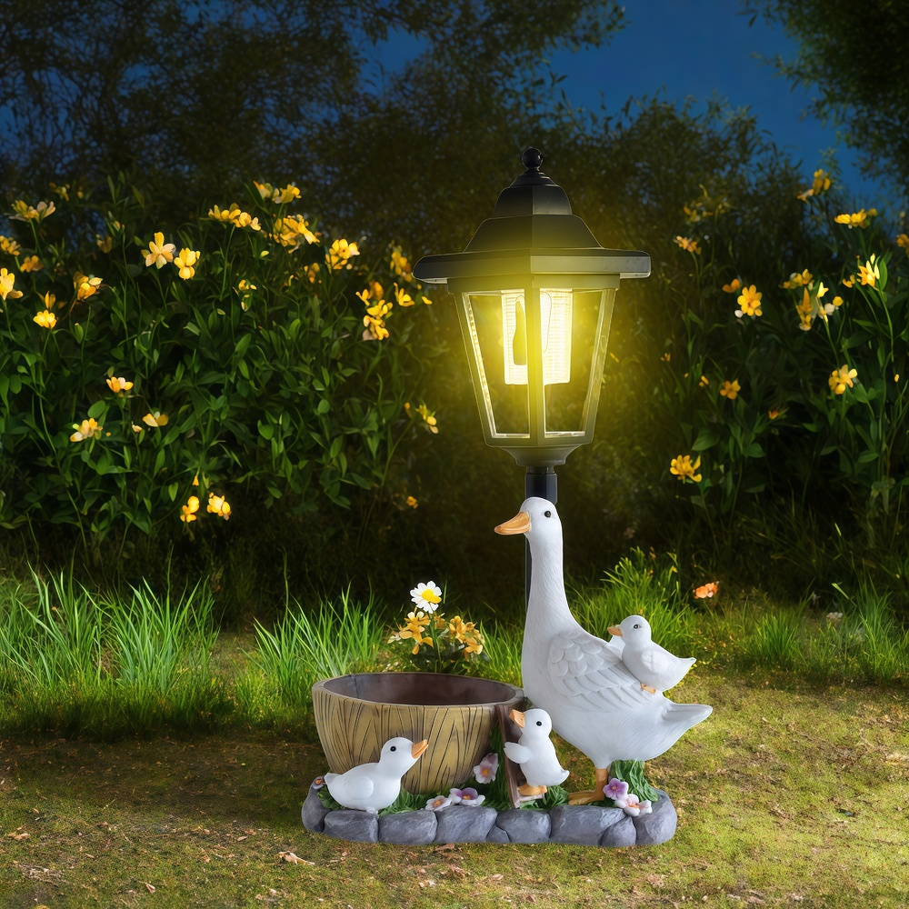 Solar Duck Night Light Garden  - Resin Craft Material 评论和价格