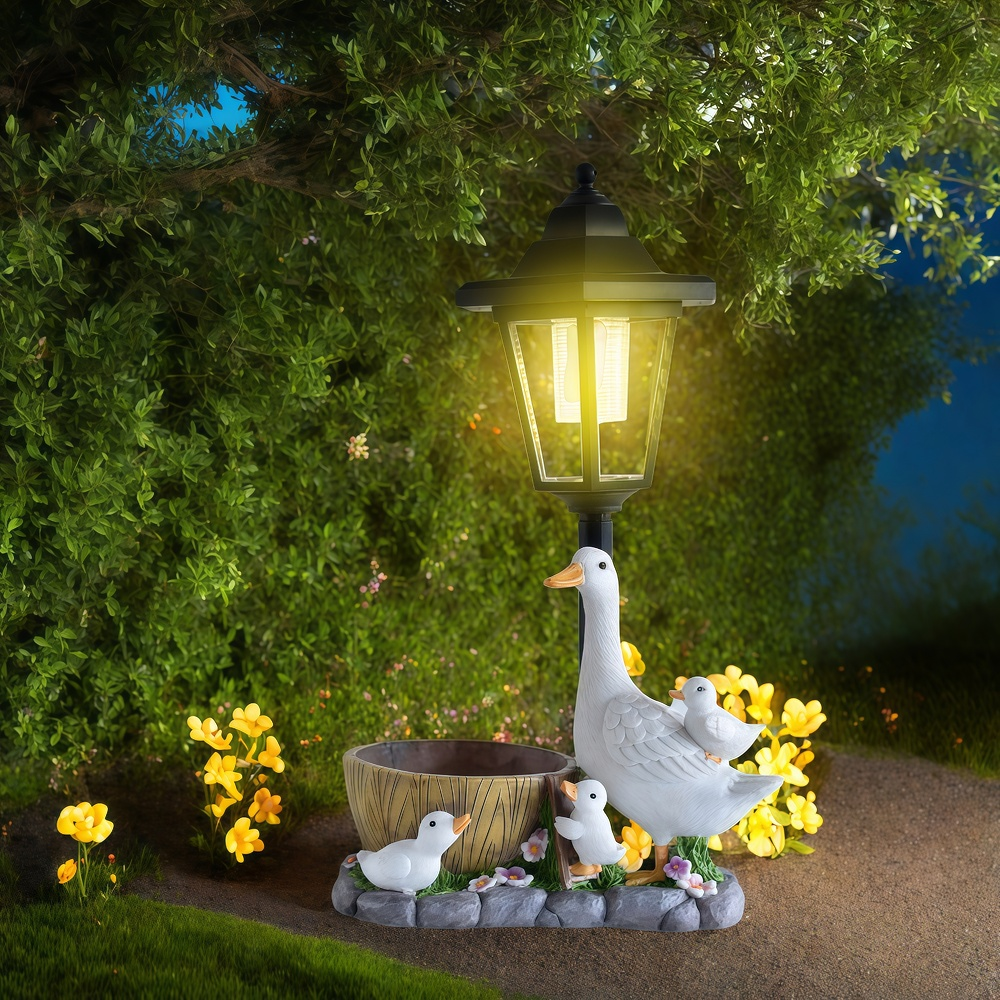 Solar Duck Night Light Garden  - Resin Craft Material 评论和价格