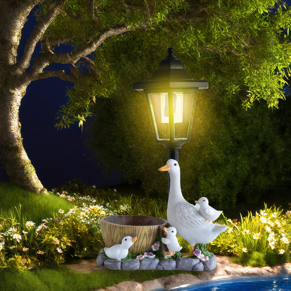 Solar Duck Night Light Garden  - Resin Craft Material 评论和价格