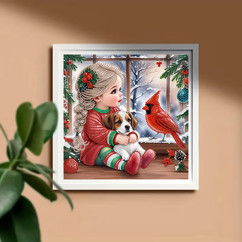 Winter Girl and Dog Diamond Pa - Resin Craft Kit 评论和价格