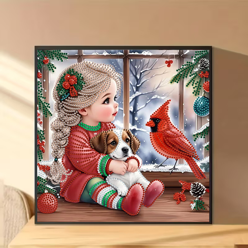 Winter Girl and Dog Diamond Pa - Resin Craft Kit 评论和价格