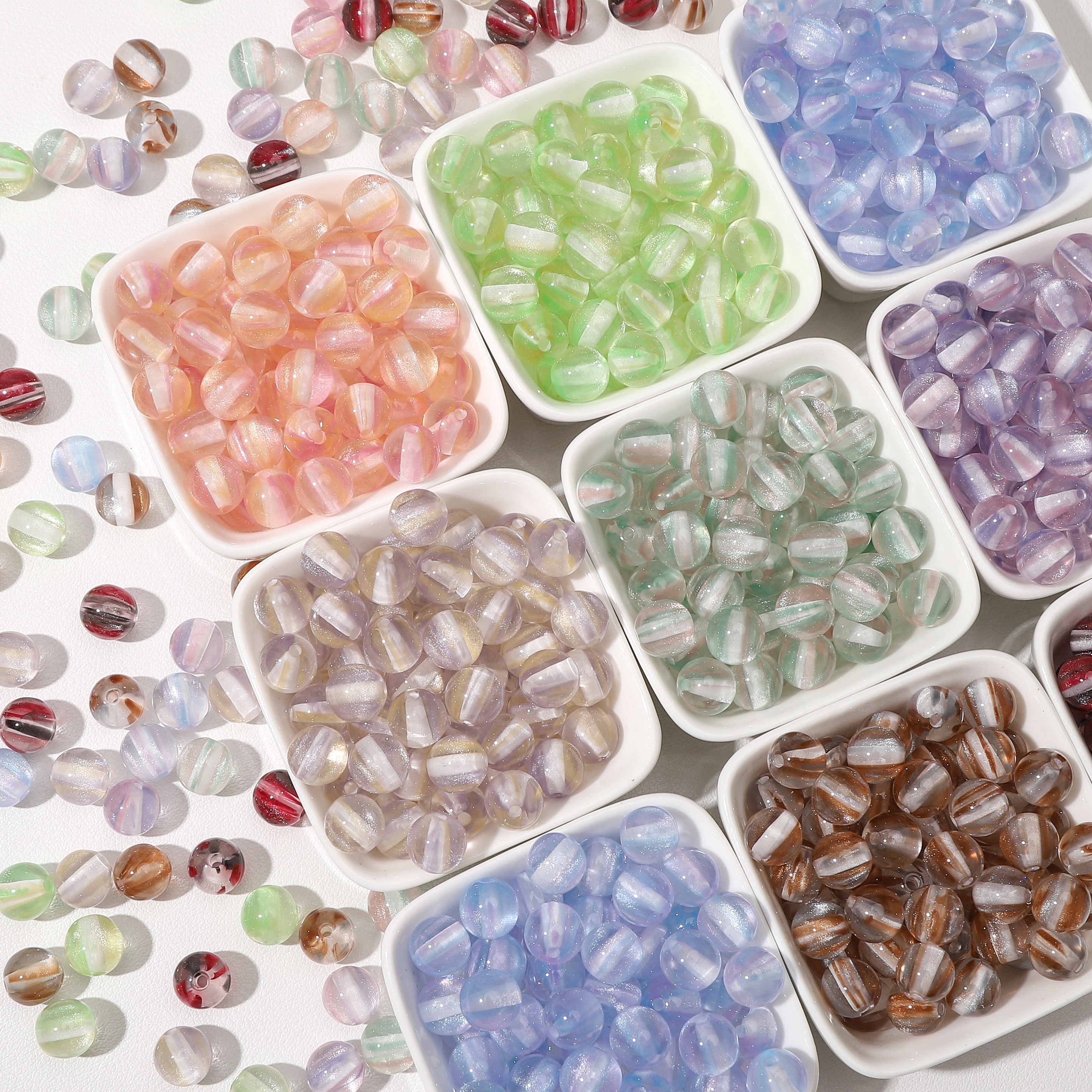 8mm 100Pcs Colorful Round Resi - Resin Craft Material 评论和价格