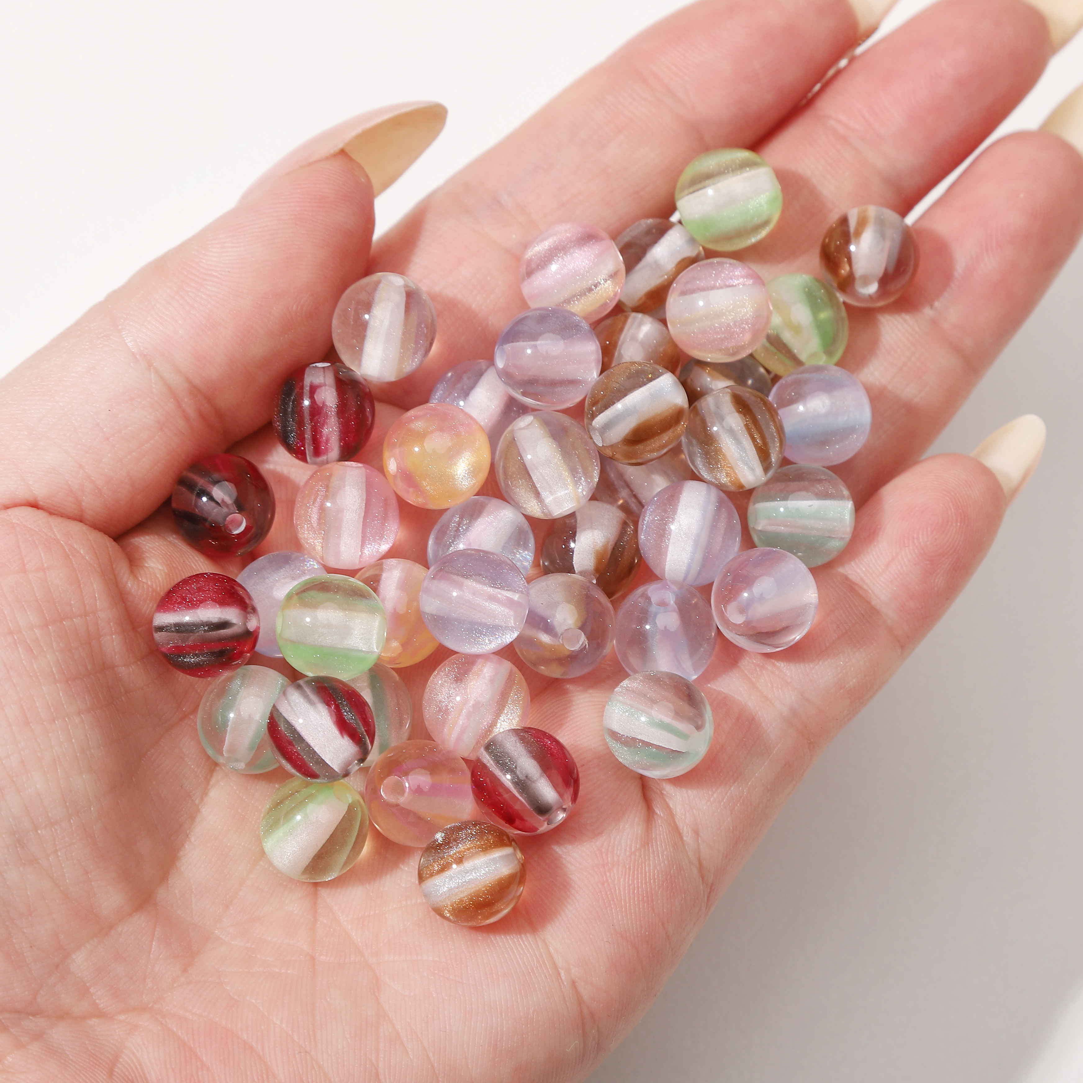 8mm 100Pcs Colorful Round Resi - Resin Craft Material 评论和价格