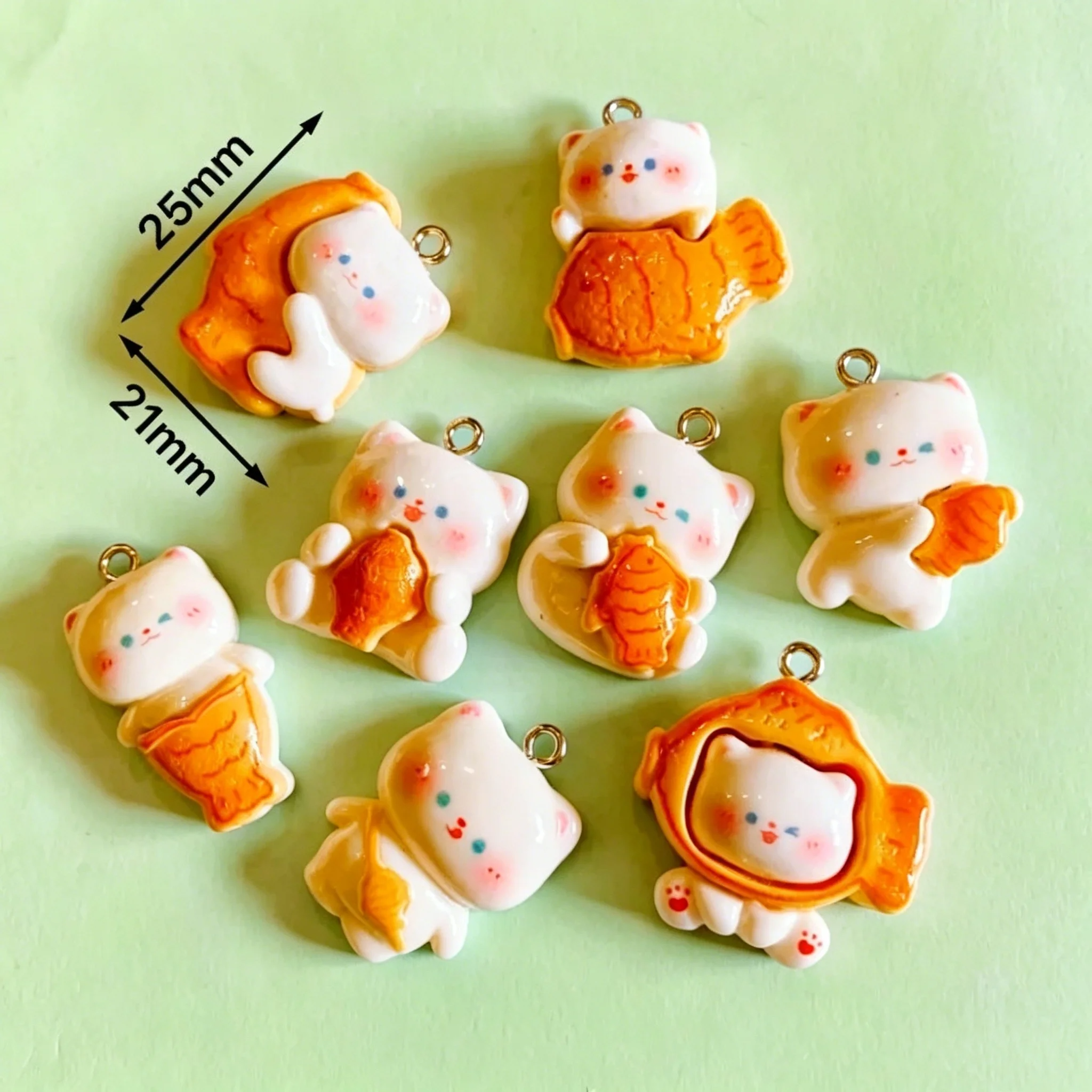 10pcs/lot Cute 3D Taiyaki Cat  - Resin Craft Material 评论和价格