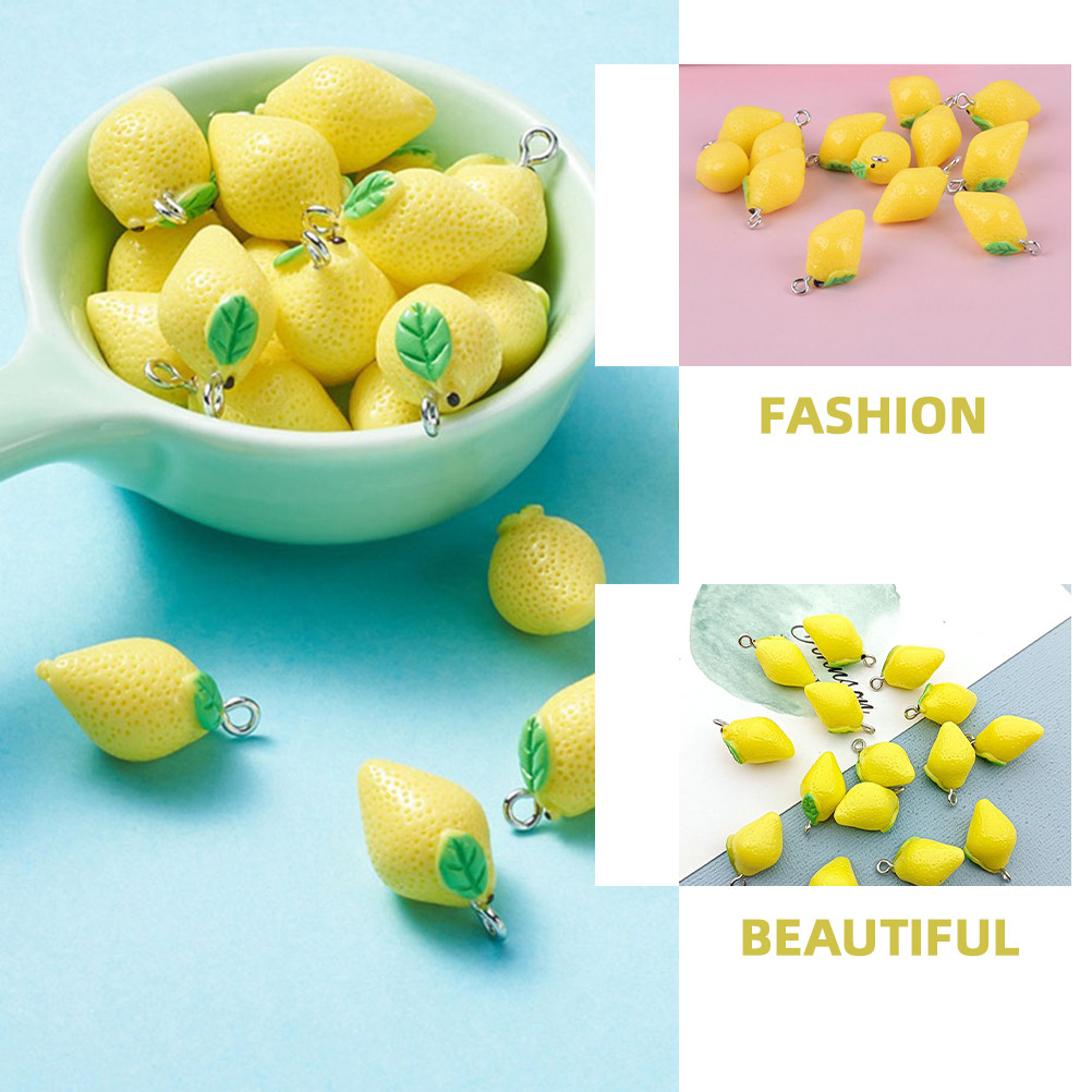 20Pcs Lemon Resin Charms DIY J - Resin Crafts 评论和价格