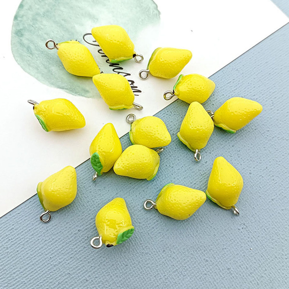 20Pcs Lemon Resin Charms DIY J - Resin Crafts 评论和价格