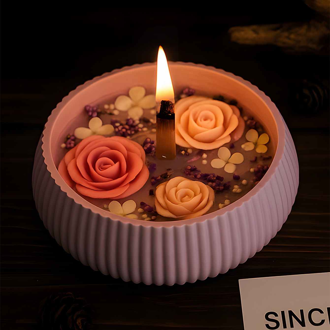 1pc Oversized Round Striped St - Serving Tray Mold 评论和价格