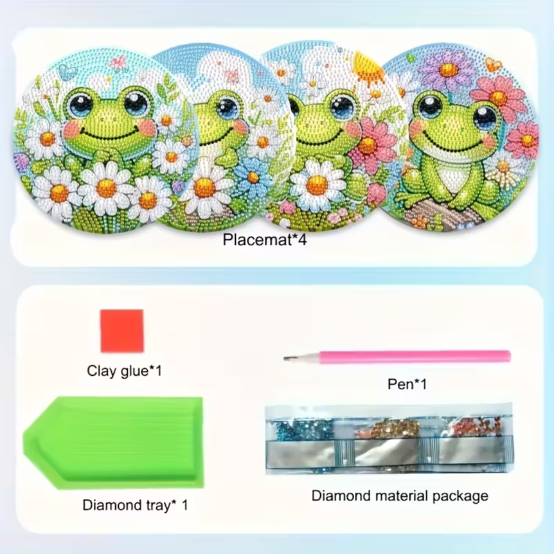 4-Piece Frog Patterned Wooden  - Resin Craft Kit 评论和价格