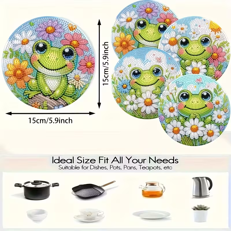 4-Piece Frog Patterned Wooden  - Resin Craft Kit 评论和价格