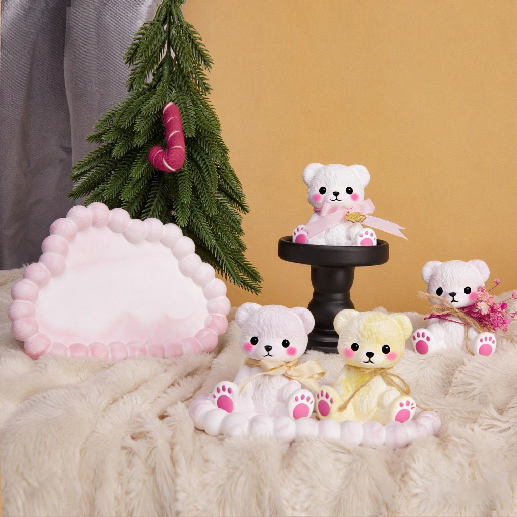3PCS Couple Bear Silicone Mold - Silicone Mold Tray 评论和价格