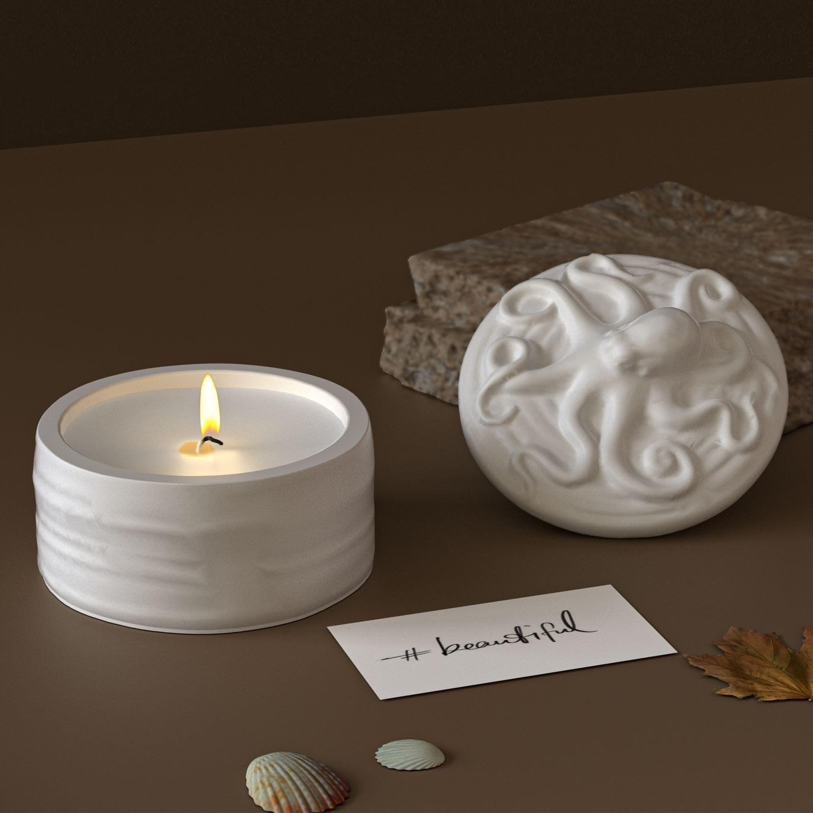 Octopus Lid Candle Jar Silicon - Resin Ocean Wave Mold 评论和价格