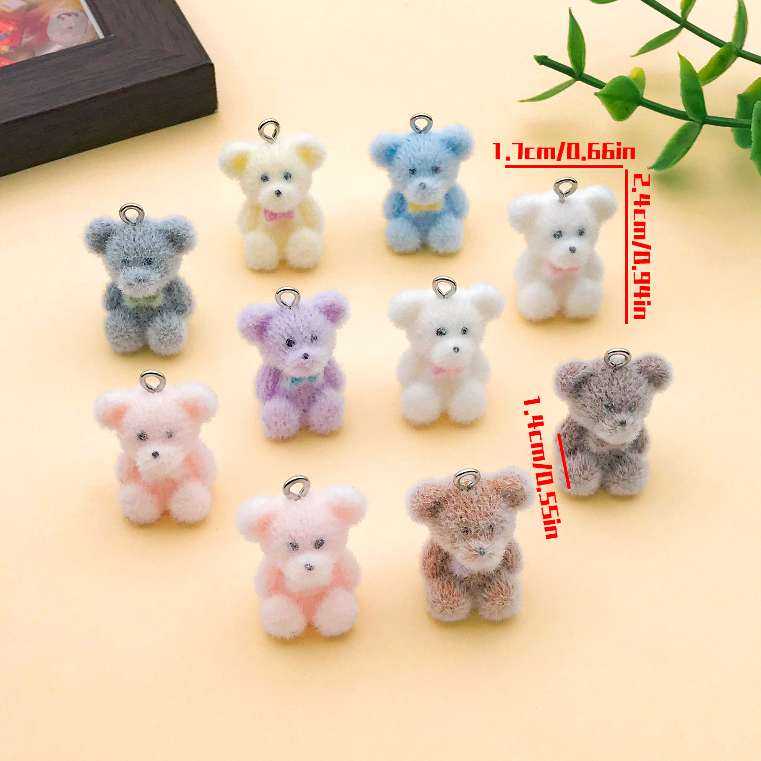 2/10pcs Resin Flocking Cute Li - Resin Craft Supplies 评论和价格