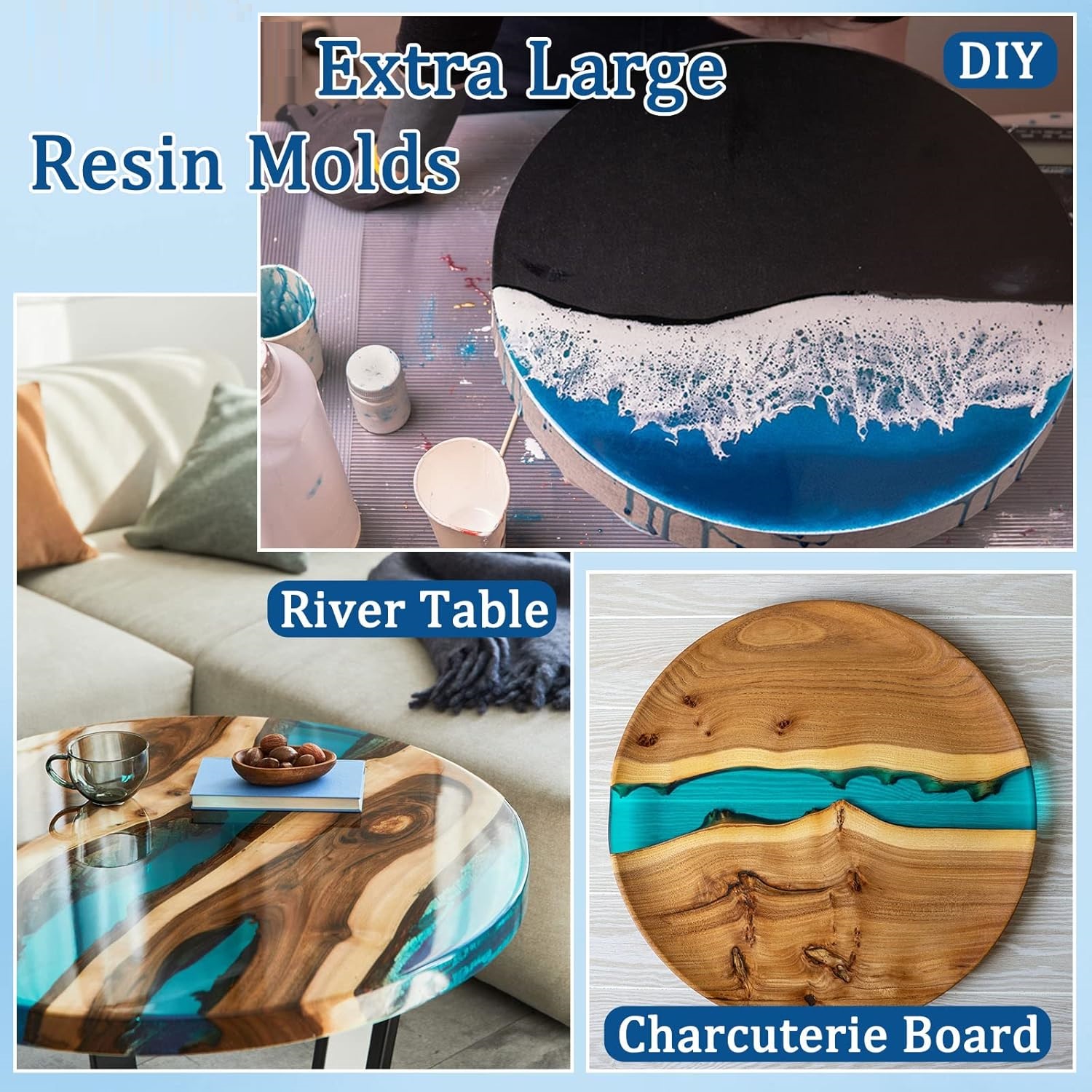 Large Round Tray UV Resin Mold - Coaster Mold Round 评论和价格