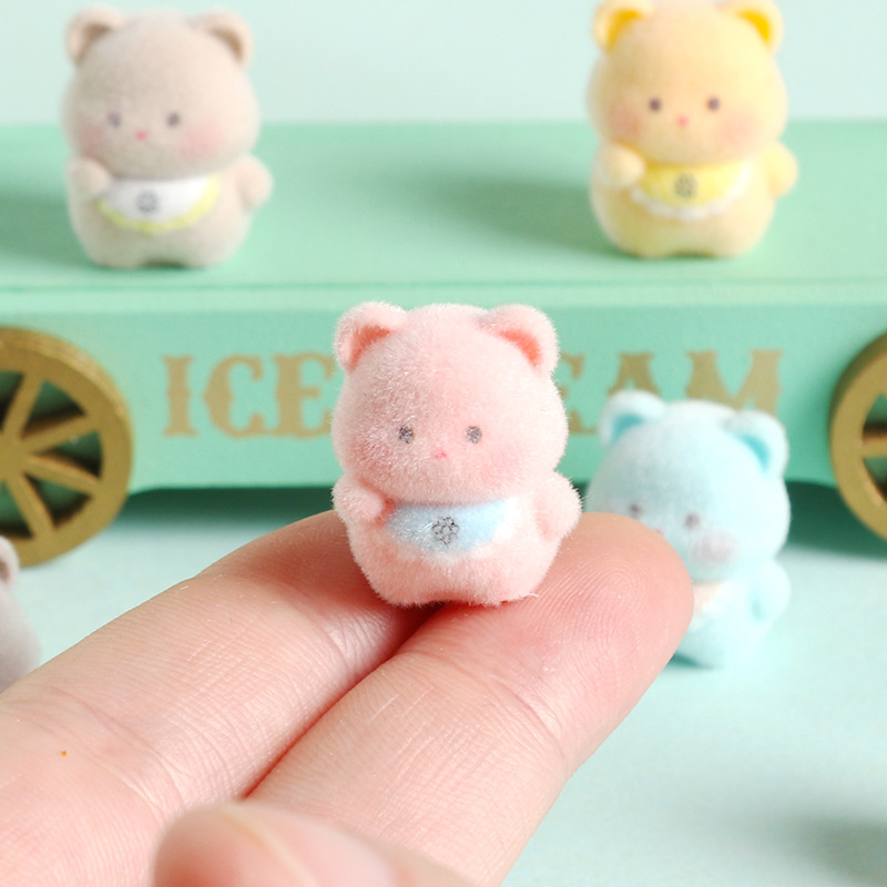 6pcs Cute 3D Flocked Resin Bib - Resin Craft Supplies 评论和价格