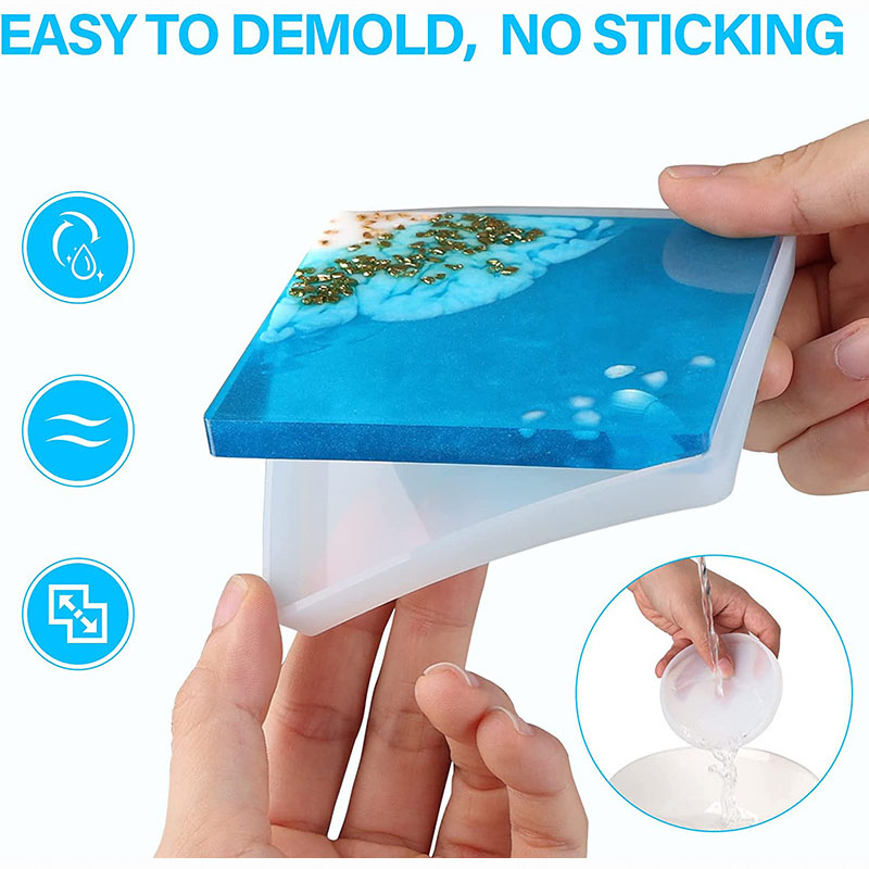 Round Square Coaster Silicone  - Resin Ocean Wave Mold 评论和价格