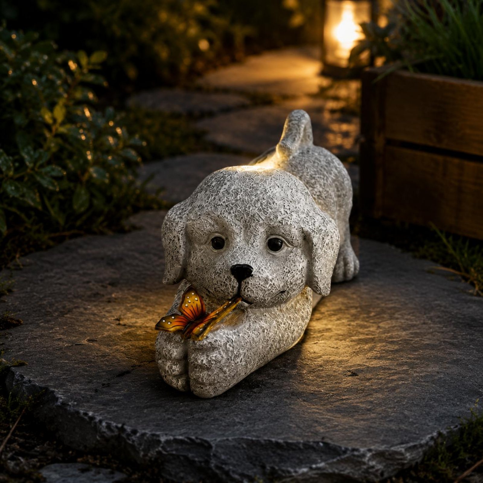 Solar Dog Statue Resin Craft S - Resin Crafts 评论和价格