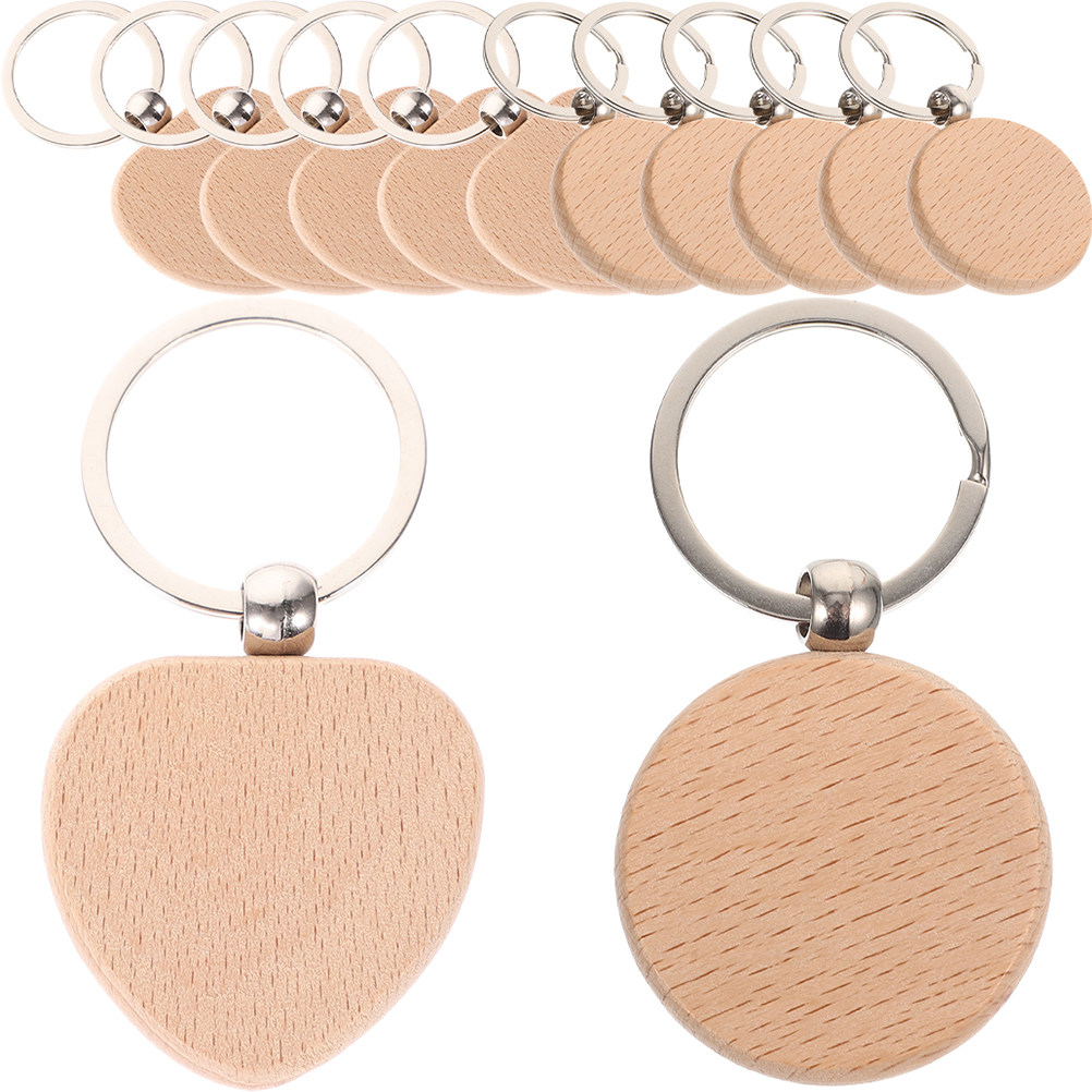 12Pcs Wooden Keychain Blanks S - Wood Ring Blank 评论和价格