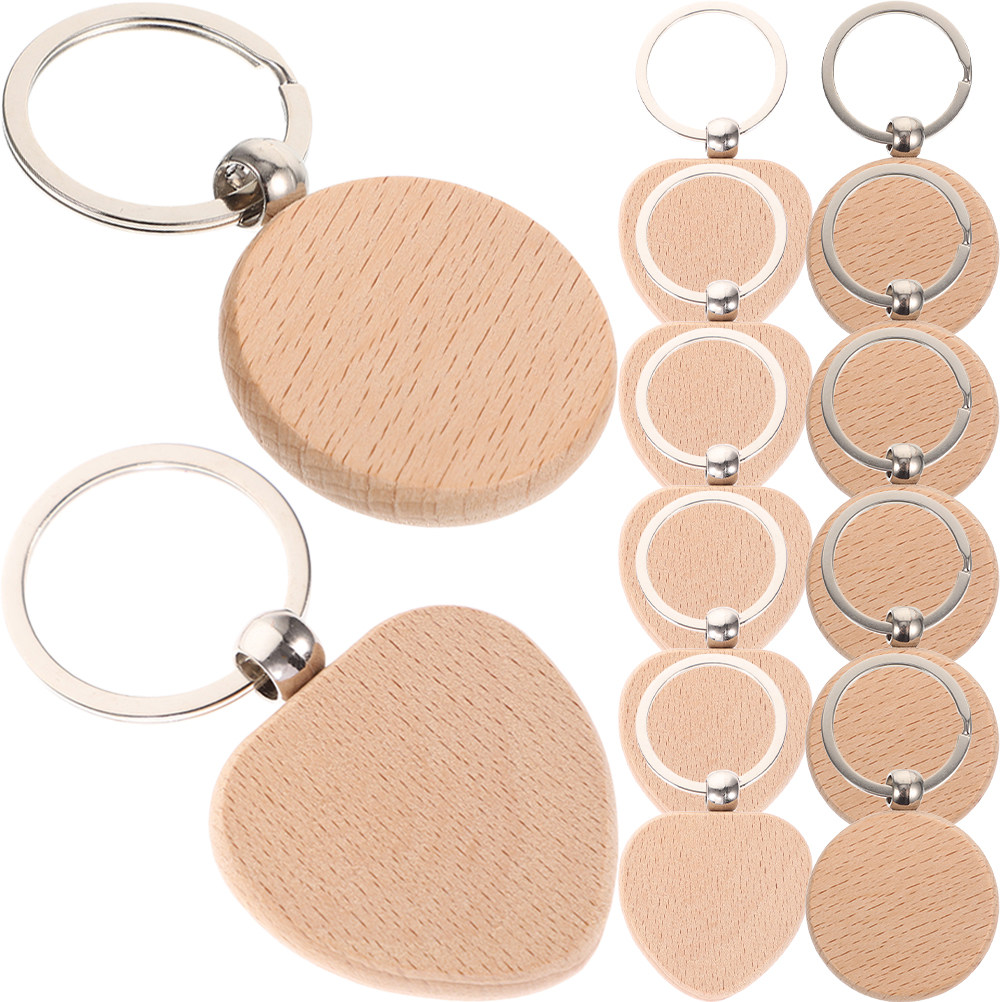 12Pcs Wooden Keychain Blanks S - Wood Ring Blank 评论和价格