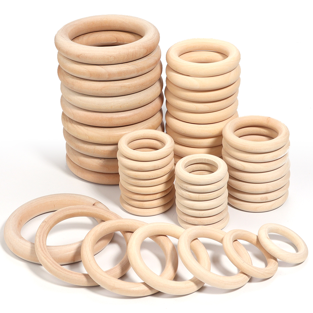 2-10pcs/lot Round Natural Wood - Wood Ring Blank 评论和价格